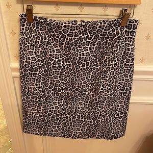 Michael Kors black & white tiger print pencil skirt